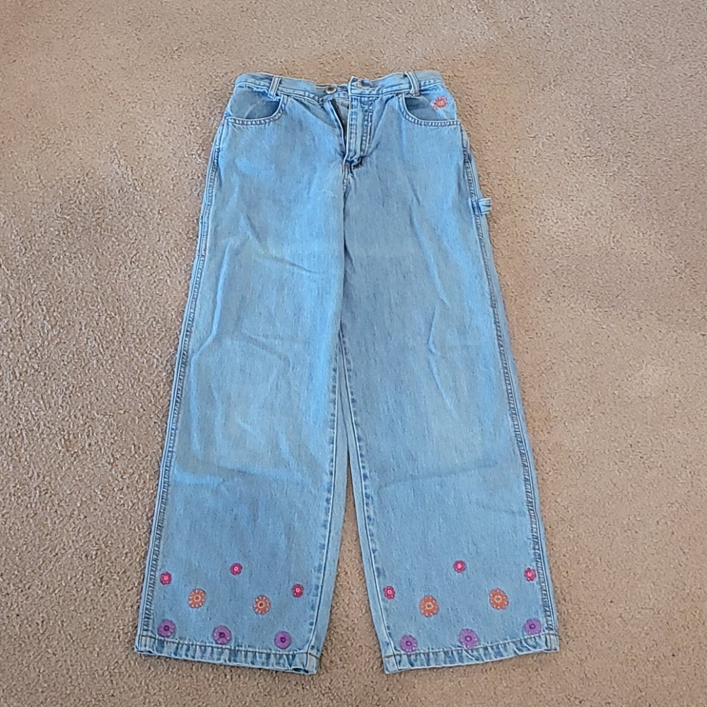 Girls Floral Jeans